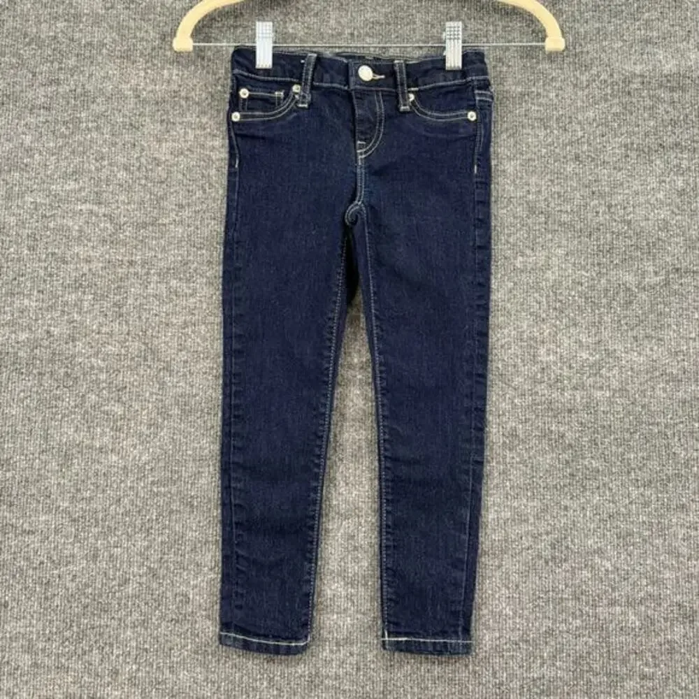 GAP Girls Super Skinny Jeans Jeggings Size 5 Dark Wash Stretch Adjustable Waist